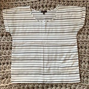 Black and White Striped Short Sleeve Shirt